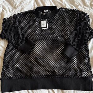 DKNY Black Mesh Top